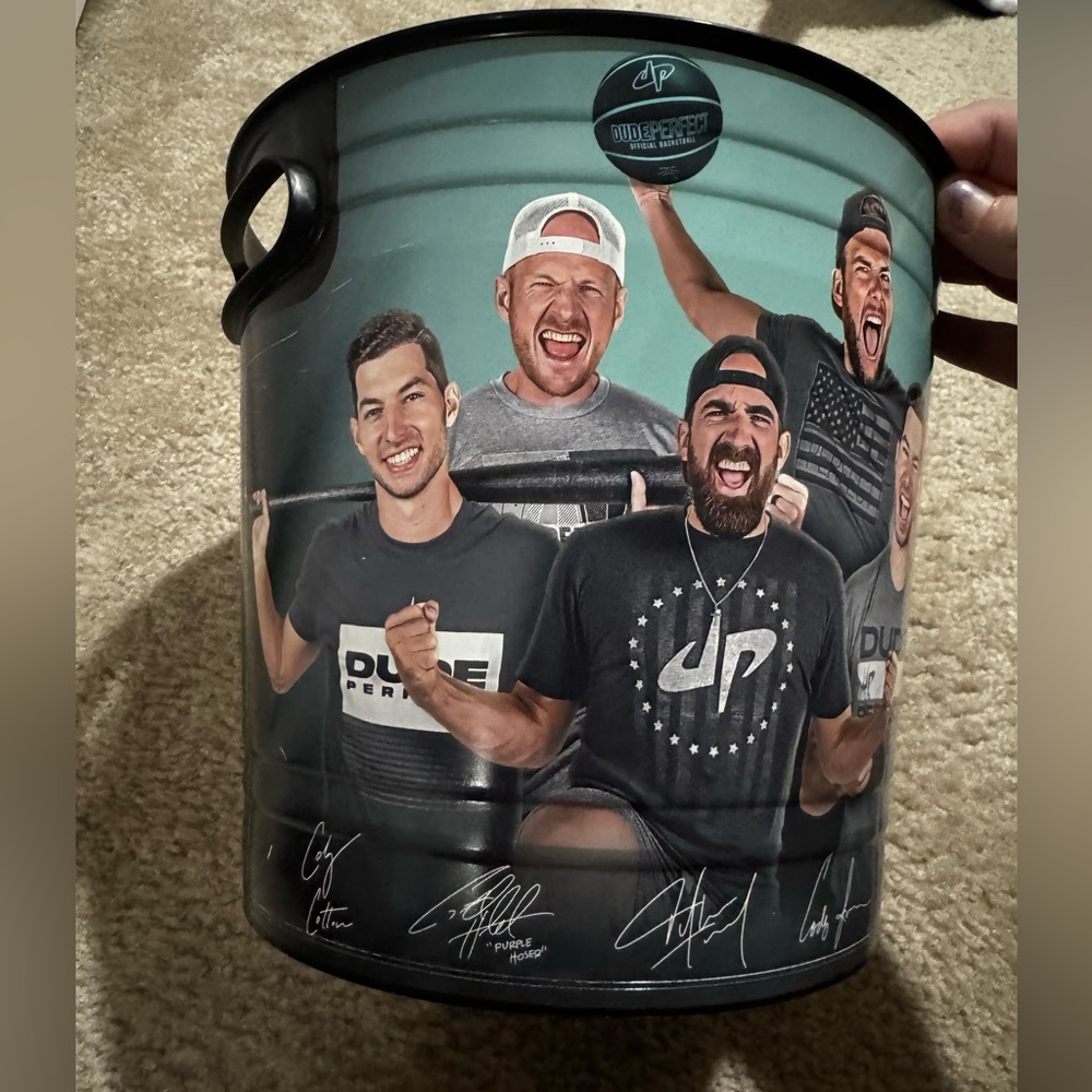 Dude Perfect Graphic Signed Popcorn Bucket
